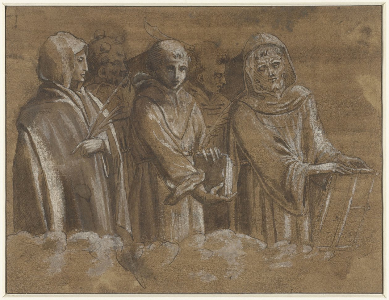 Figurer af martyrer over en skykant af Anonymous