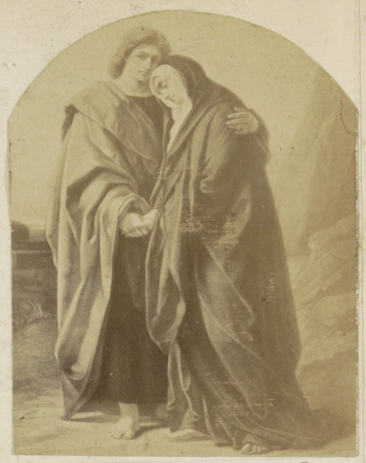 Fotogengivelse af (formentlig) en tegning af apostlen Johannes og Maria af Anonymous