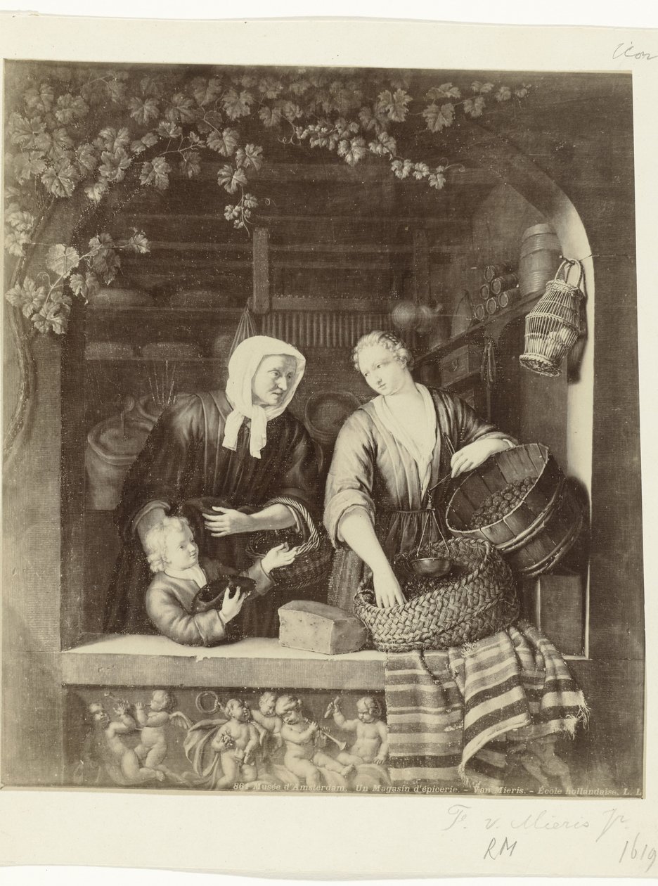 Fotoreproduktion af maleriet Købmanden af ​​Frans van Mieris II Museum d