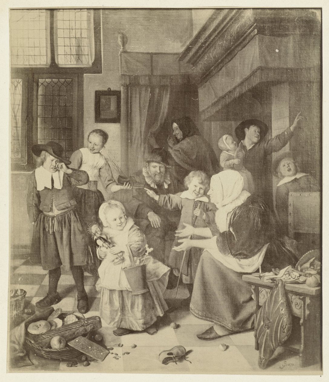 Fotogengivelse af maleriet Sankt Nikolaus fest af Jan Steen af Anonymous