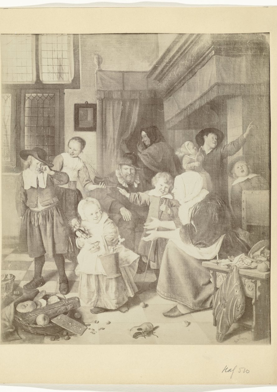 Fotogengivelse af maleriet Sankt Nikolaus fest af Jan Steen af Anonymous