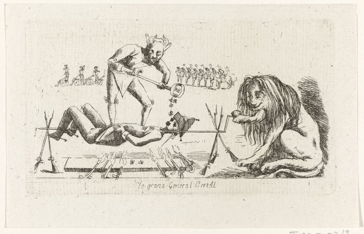 General Bertay på spyttet le Grand General BertAl (titel på objekt) Brabant Revolution, 1787-1790 (serietitel) af Anonymous