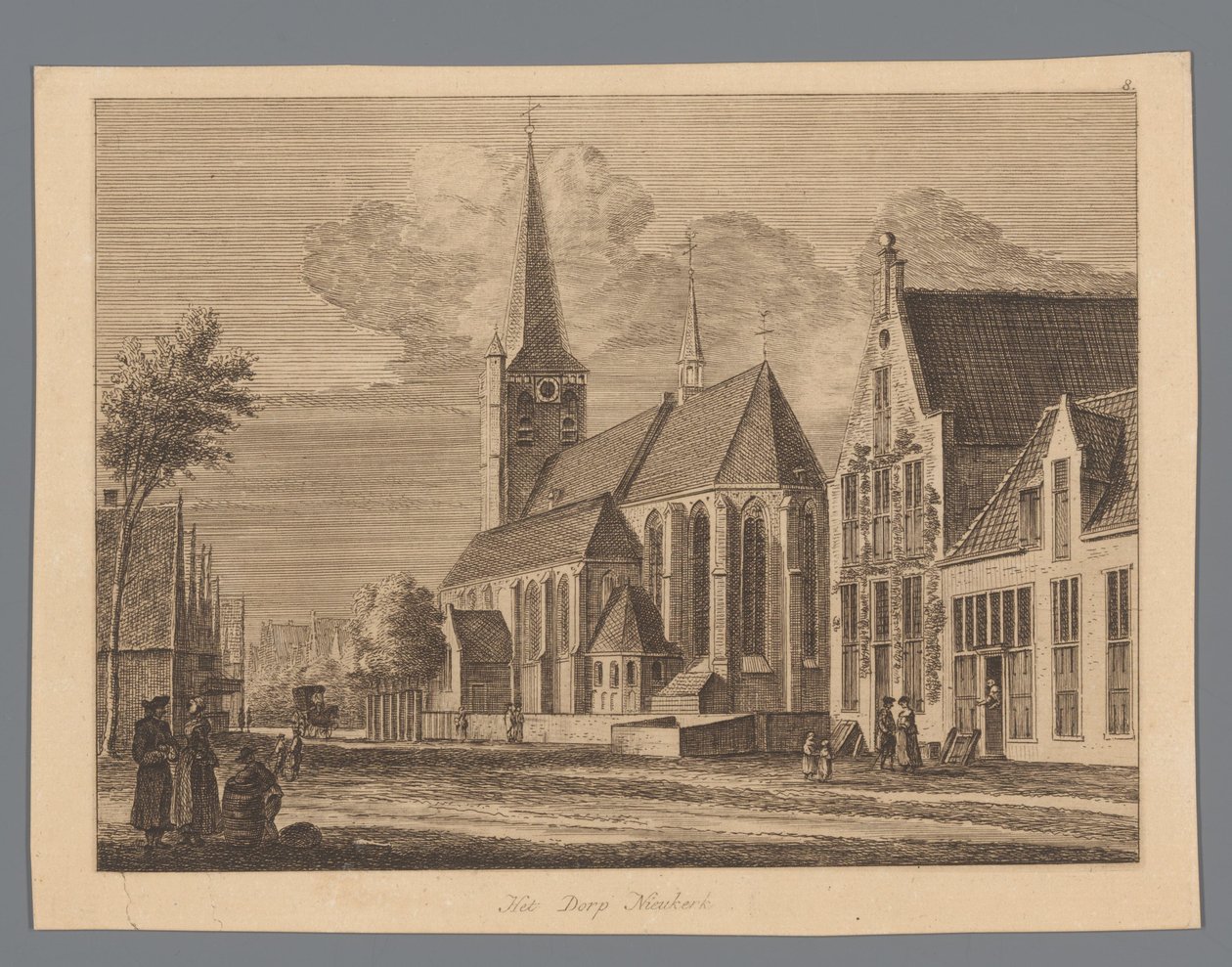 Udsigt i centrum af Nijkerk Landsbyen Nieukerk (titel på objekt) af Anonymous