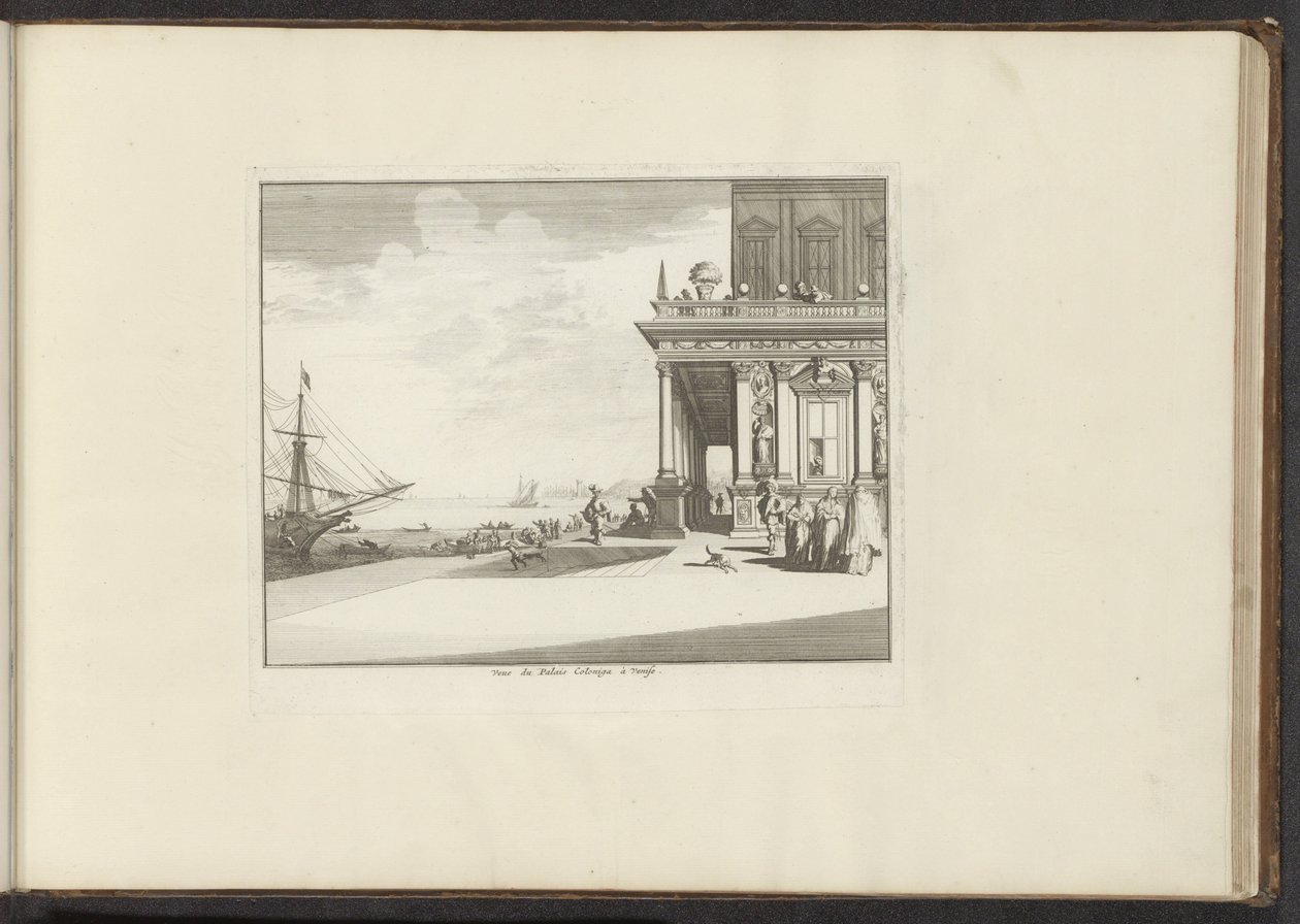Udsigt over Palazzo Collina i Venedig Vue du Palais Collina a Venise (titel på objekt) Paladser og monumenter i Venedig, Livorno, Napoli og Rom (serietitel) af Anonymous