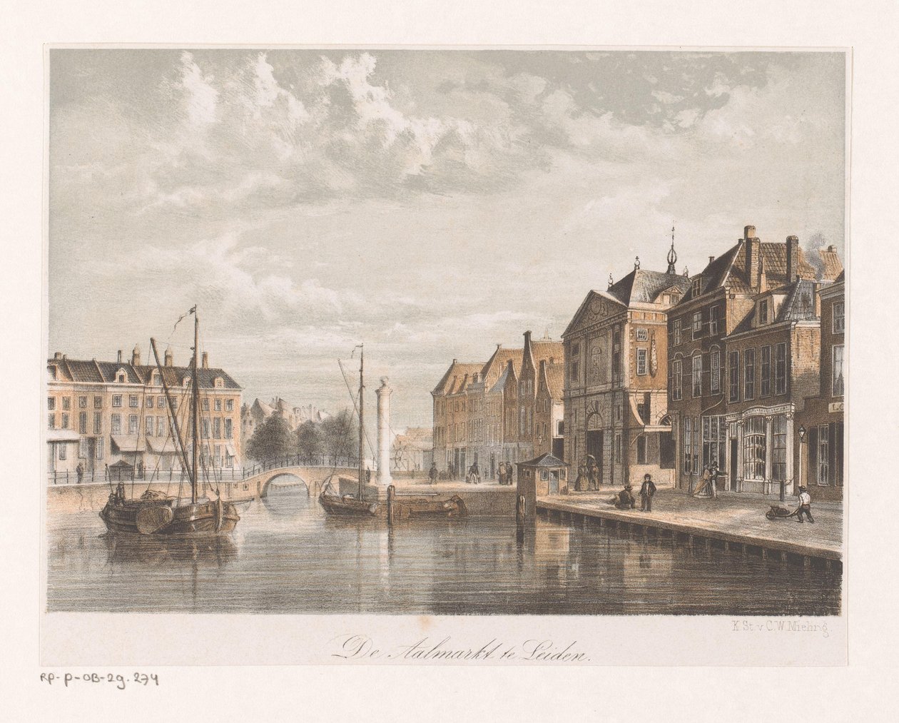 Udsigt over Aalmarkt i Leiden Aalmarkt i Leiden (titel på objekt) af Anonymous