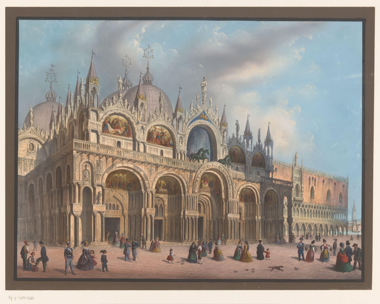 Udsigt over San Marco-basilikaen i Venedig af Anonymous