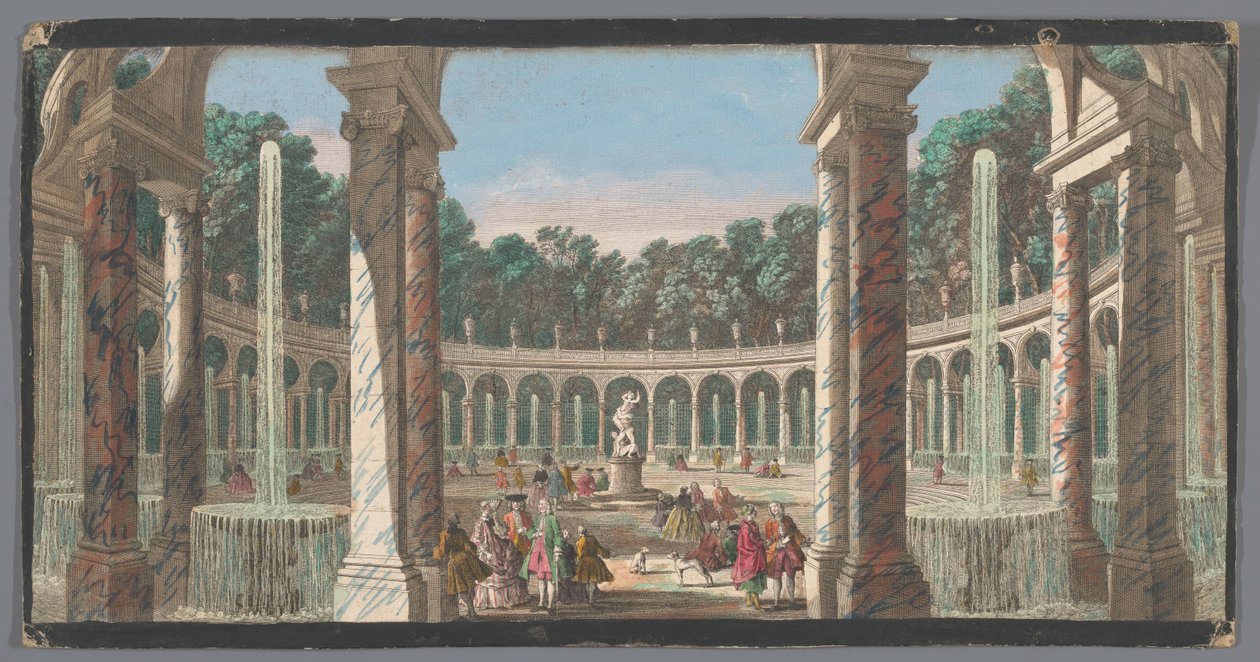 Udsigt over søjlegangen i Versailles have La Colonnade (titel på objekt) af Anonymous