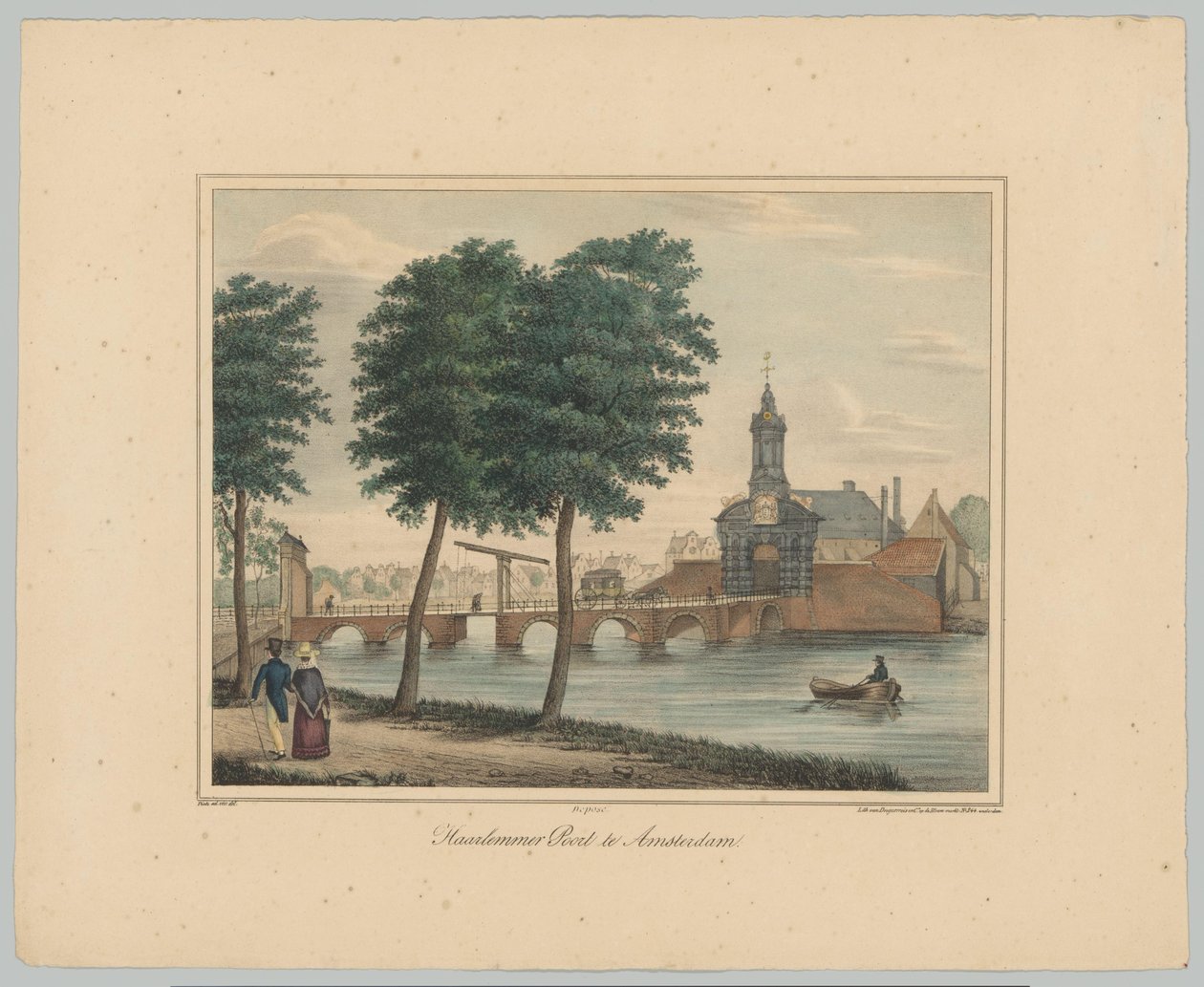 Udsigt over Haarlemmerpoort i Amsterdam Haarlemmer Poort i Amsterdam (titel på objekt) Ansigter af de seks hovedporte i byen Amsterdam. 1st Cahier (serietitel) af Anonymous