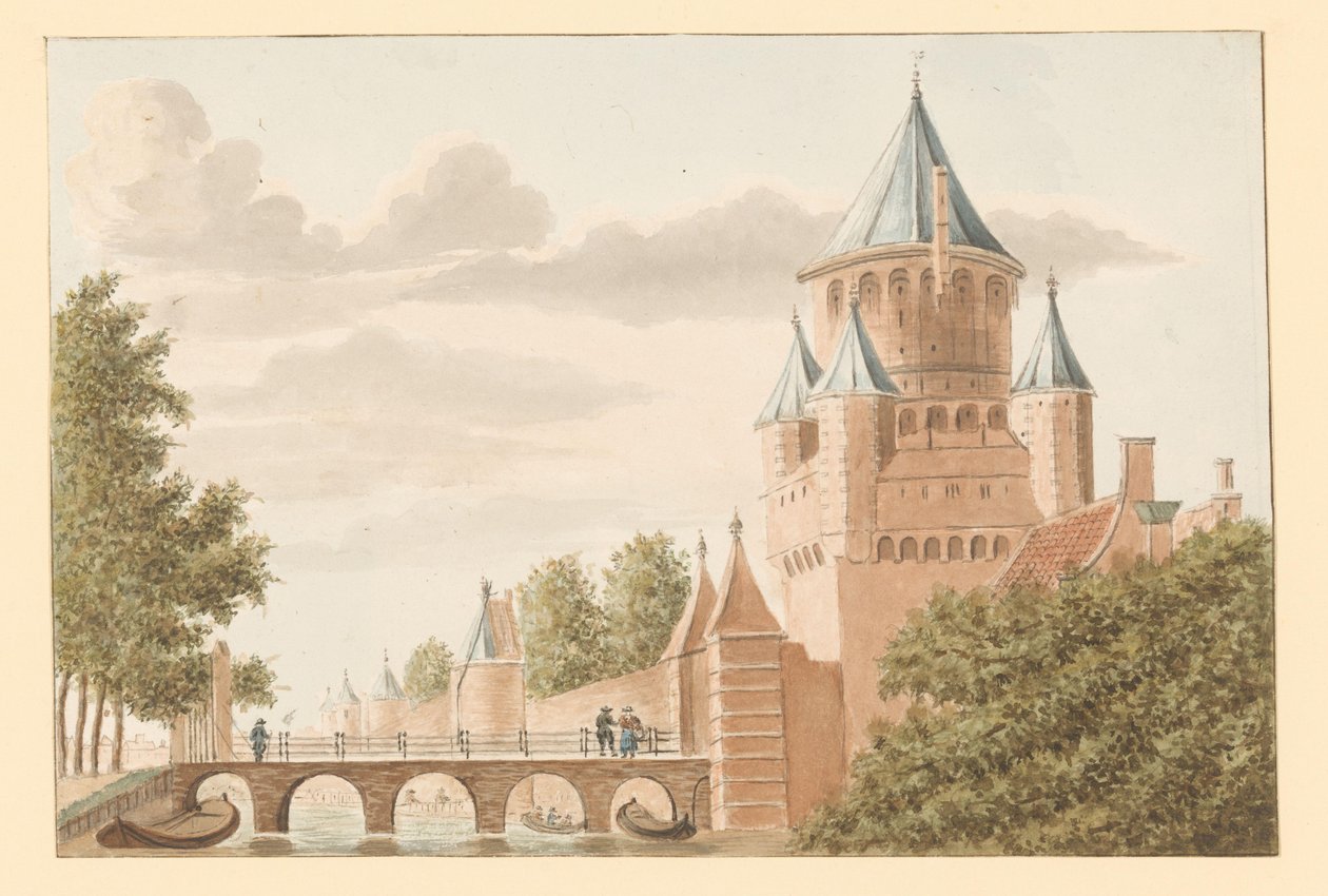 Udsigt over Kleine Houtpoort i Haarlem af Anonymous