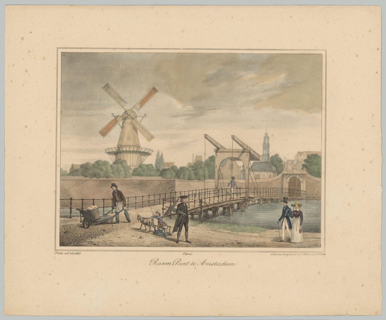 Udsigt over Raampoort i Amsterdam Window Gate i Amsterdam (titel på objekt) Ansigter af de seks hovedporte i byen Amsterdam. 1st Cahier (serietitel) af Anonymous