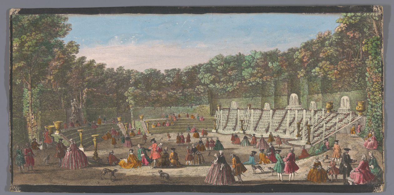 Udsigt over Salle de Bal i Versailles have Vues des bosquets du Jardin de Versailles (titel på objekt) af Anonymous