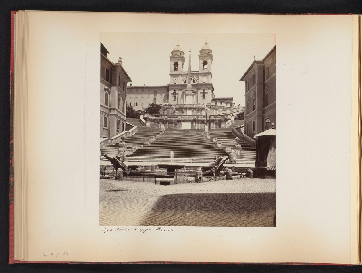Udsigt over Den Spanske Trappe, Piazza di Spagna og Trinità dei Monti i Rom, Italien Spansk Treppe. rom (titel på objekt) af Anonymous