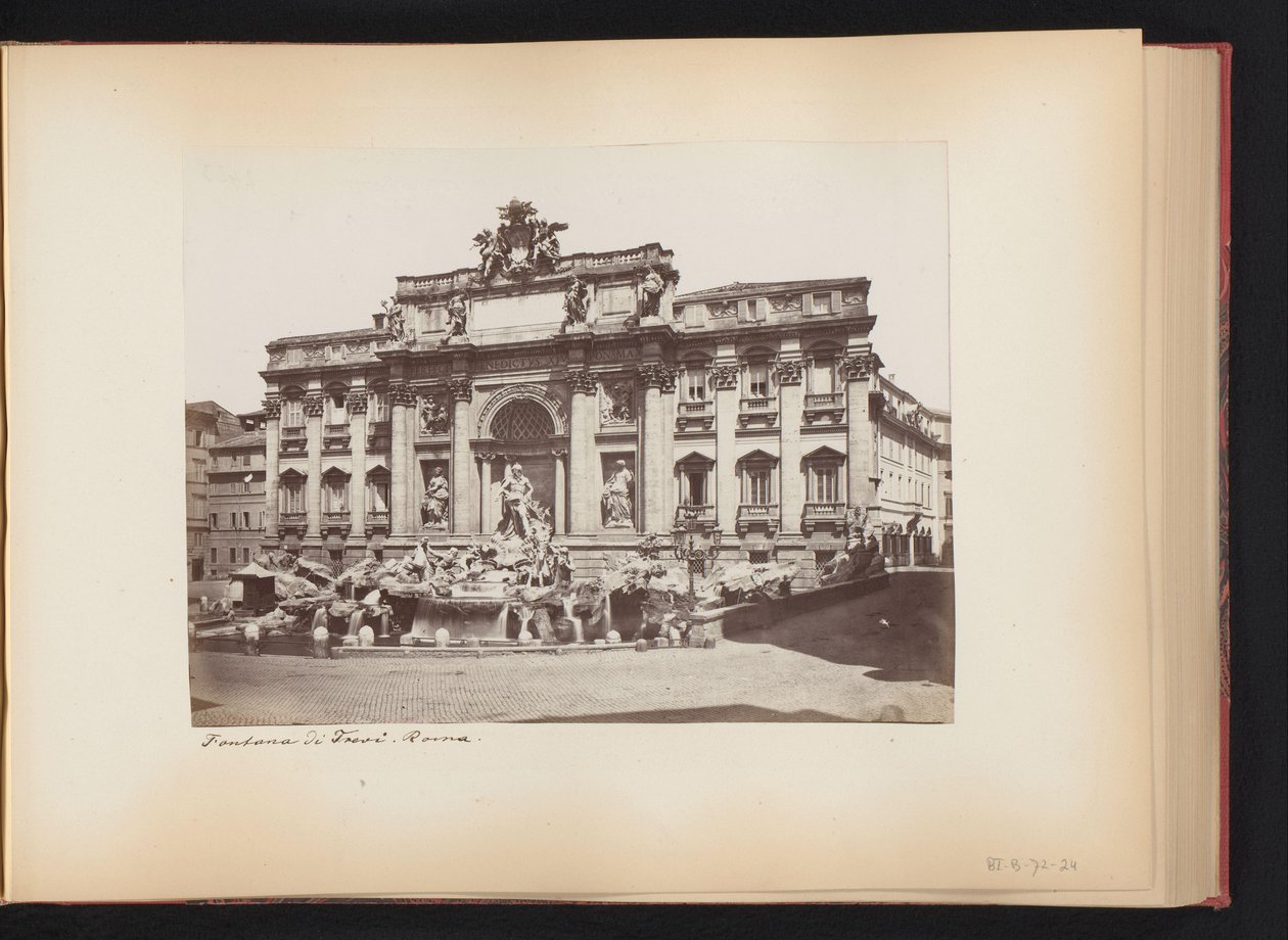 Udsigt over Trevi-fontænen i Rom, Italien Fontana di Trevi. Roma (titel på objekt) af Anonymous