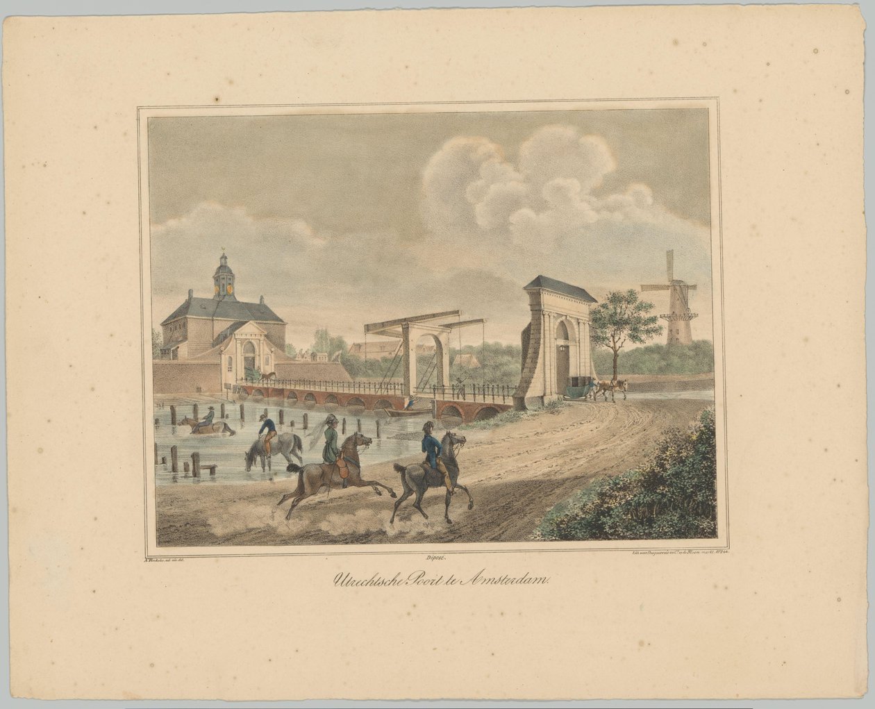 Udsigt over Utrecht-porten i Amsterdam Utrechtse Poort i Amsterdam (titel på objekt) Ansigter af de seks hovedporte i byen Amsterdam. 1st Cahier (serietitel) af Anonymous