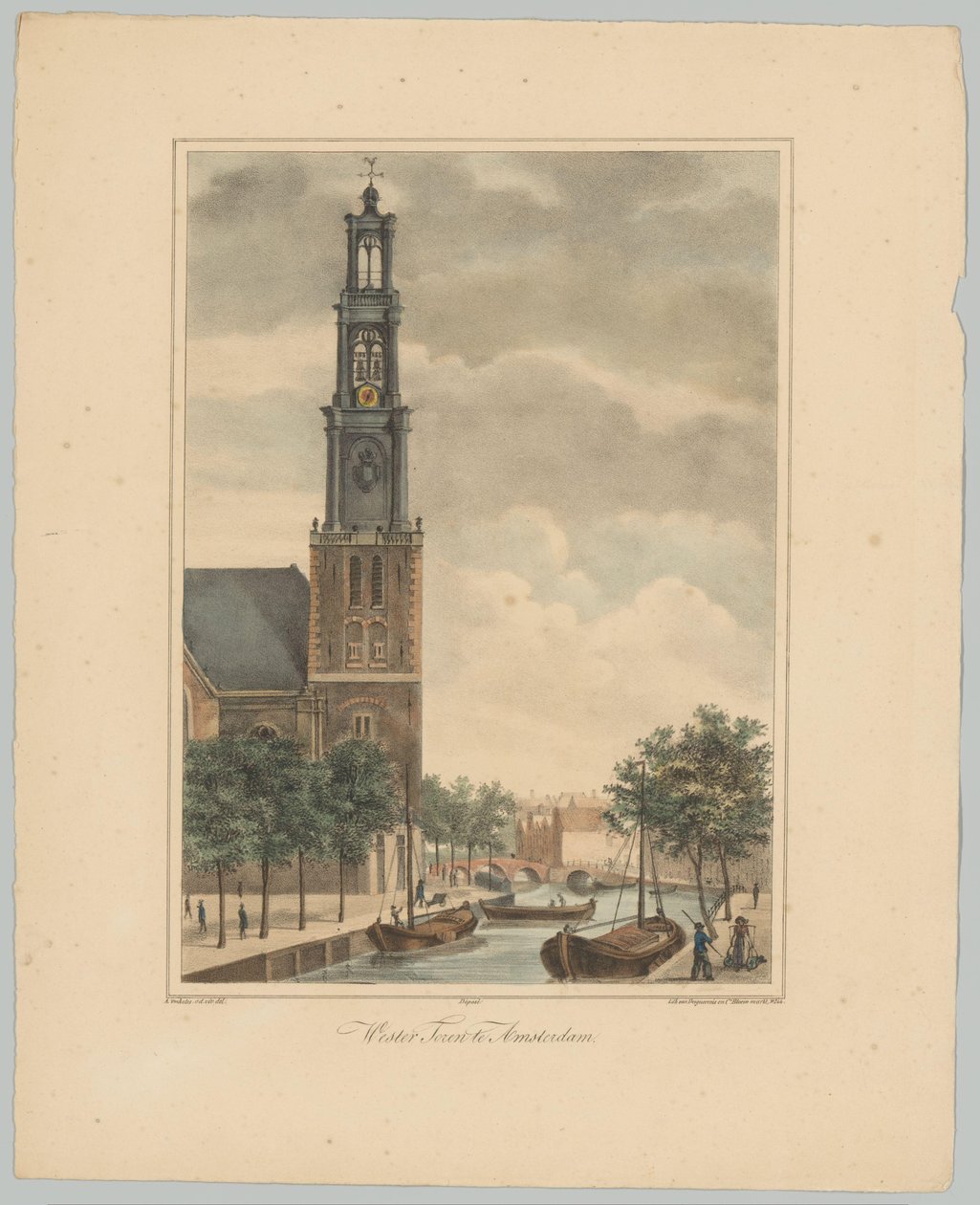Udsigt over Westertoren i Amsterdam Wester Toren i Amsterdam (titel på objekt) Ansigter af de seks hovedtårne ​​i byen Amsterdam. 2nd Cahier (serietitel) af Anonymous
