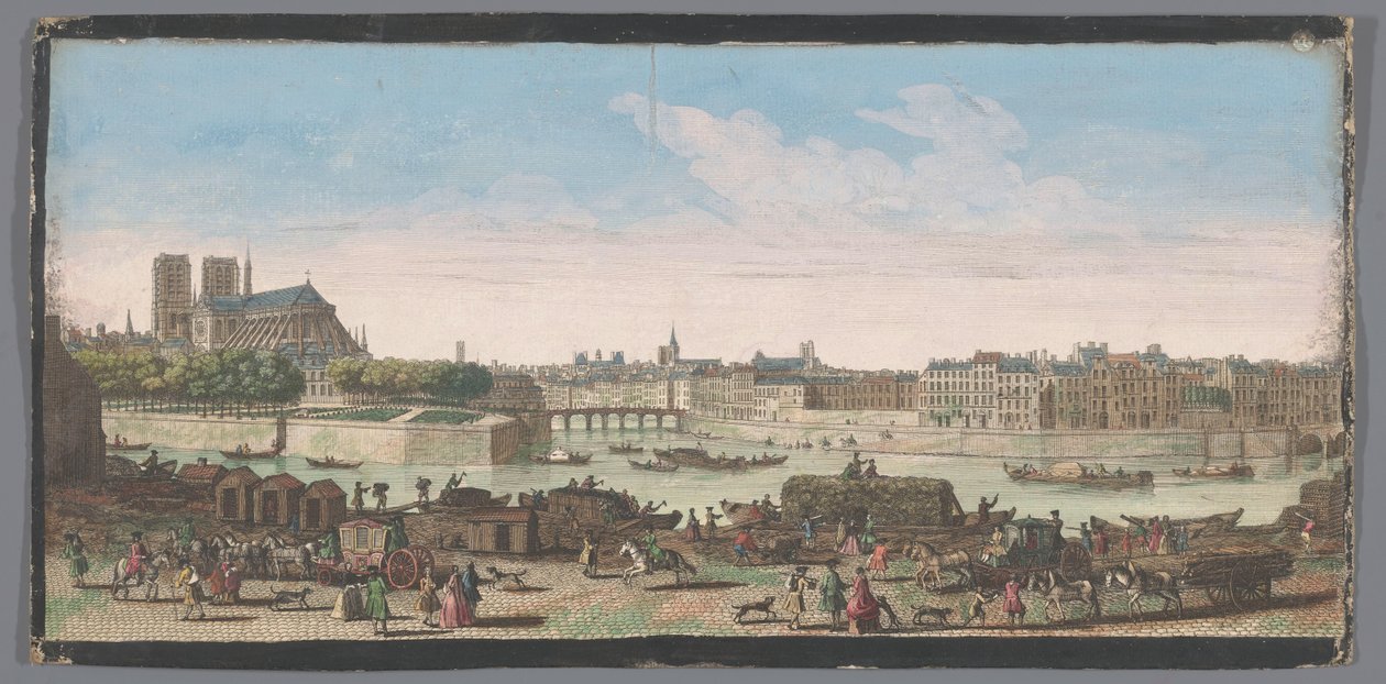 Se på byen Paris set fra Quai de Miramion En anden særlig udsigt over Paris, fra Nôtre Dame til Pont de la Tournelle (titel på objektet) af Anonymous