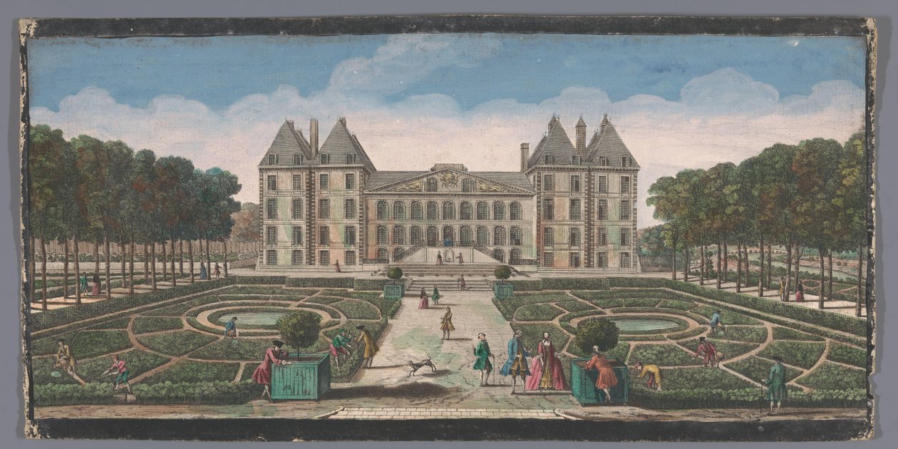Udsigt over haven på Château de Saint-Maur Udsigt over Chateau Royal de Saint Maur fra siden af ​​haven (titel på objektet) af Anonymous