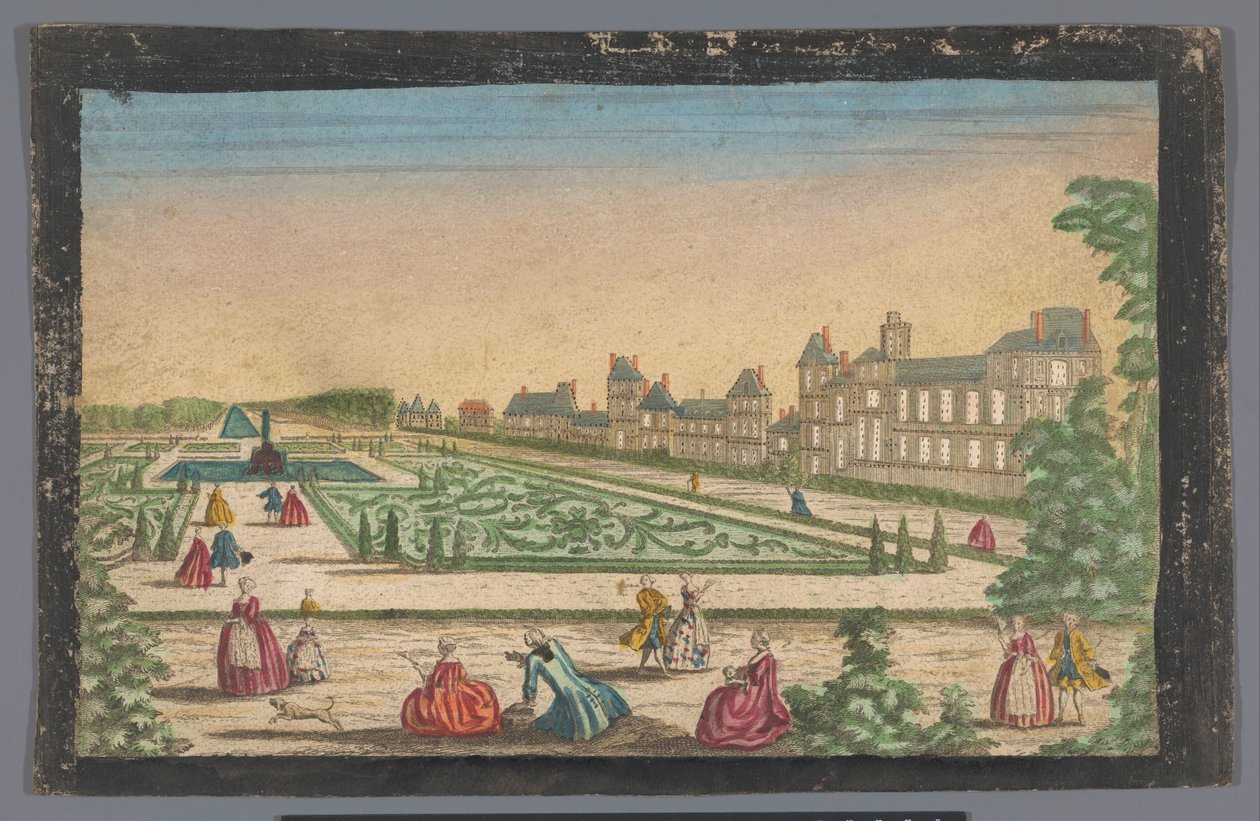 Udsigt over haven og Palais de Fontainebleau af Anonymous