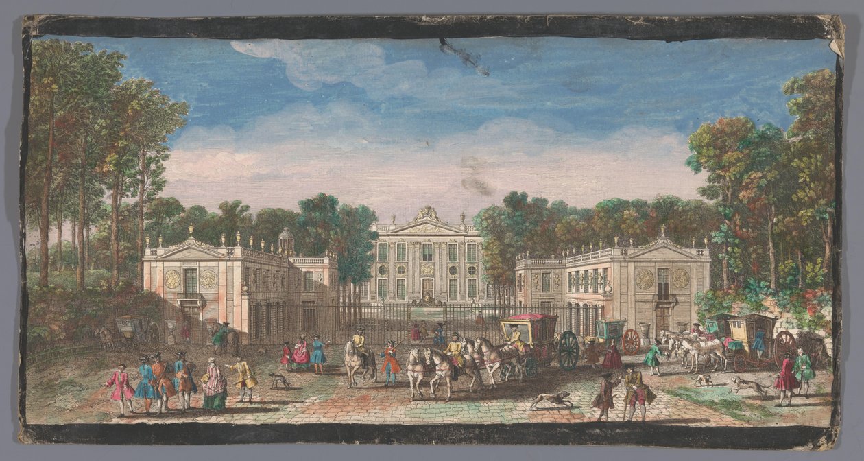 Udsigt over forsiden af ​​Château de Marly Forskellige udsigter du Chateau Royal de Marli (titel på objekt) af Anonymous