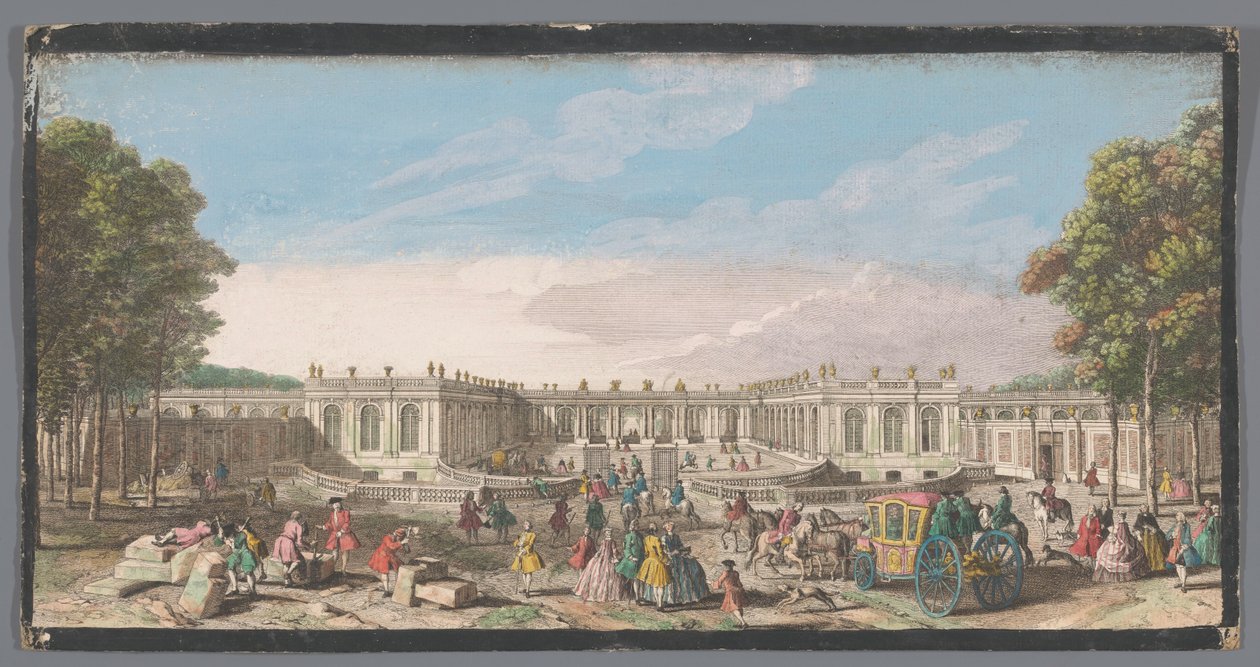 Udsigt over forsiden af ​​Grand Trianon i Versailles have Vüe ​​​​de Trianon dans le Parc de Versailles du côté de l