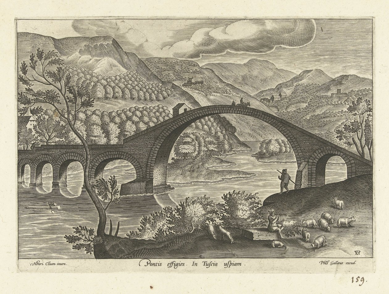 Se en brug i Toscana Et portræt af broen. Hvor som helst i Toscana (titel på objekt) Forskellige perspektiver af ruinerne (serietitel) af Anonymous