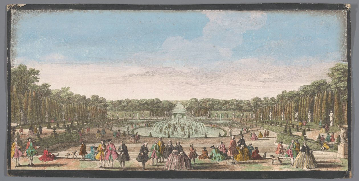 Udsigt over Bassin de Latone i Versailles have Udsigt over Latone-bassinet fra kanten af ​​slottets terrasse (titel på objektet) af Anonymous