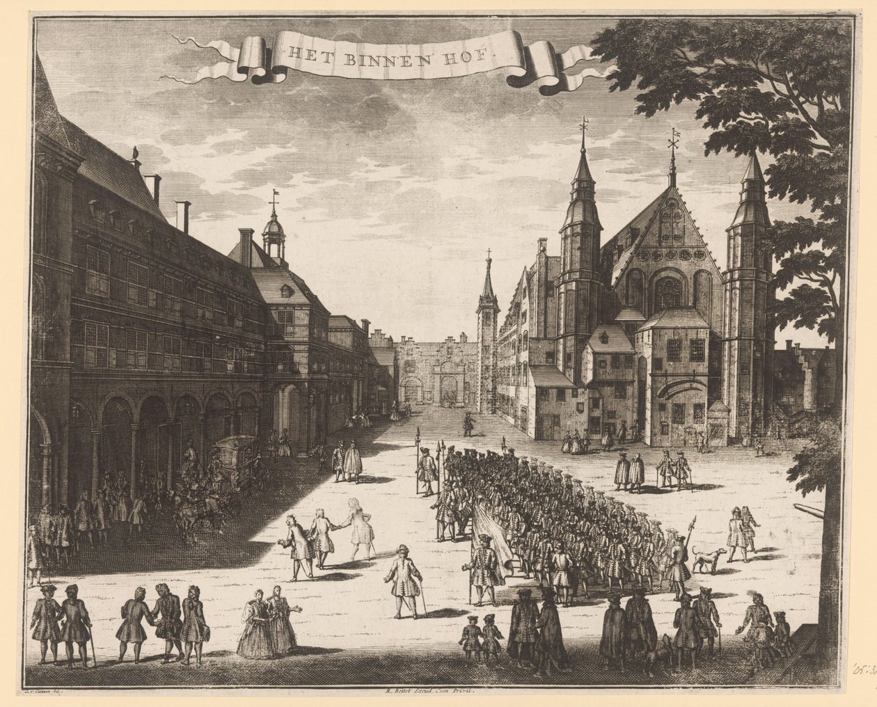 Udsigt over Binnenhof i Haag Binnenhof (titel på objekt) af Anonymous