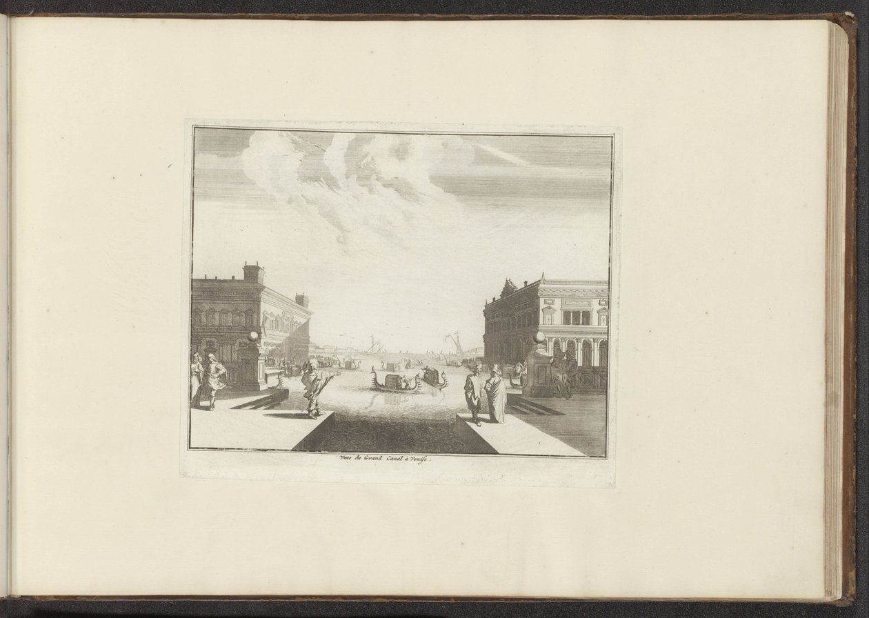 Udsigt over Canal Grande i Venedig Veue du Grand Canal a Venise (titel på objekt) Paladser og monumenter i Venedig, Livorno, Napoli og Rom (serietitel) af Anonymous