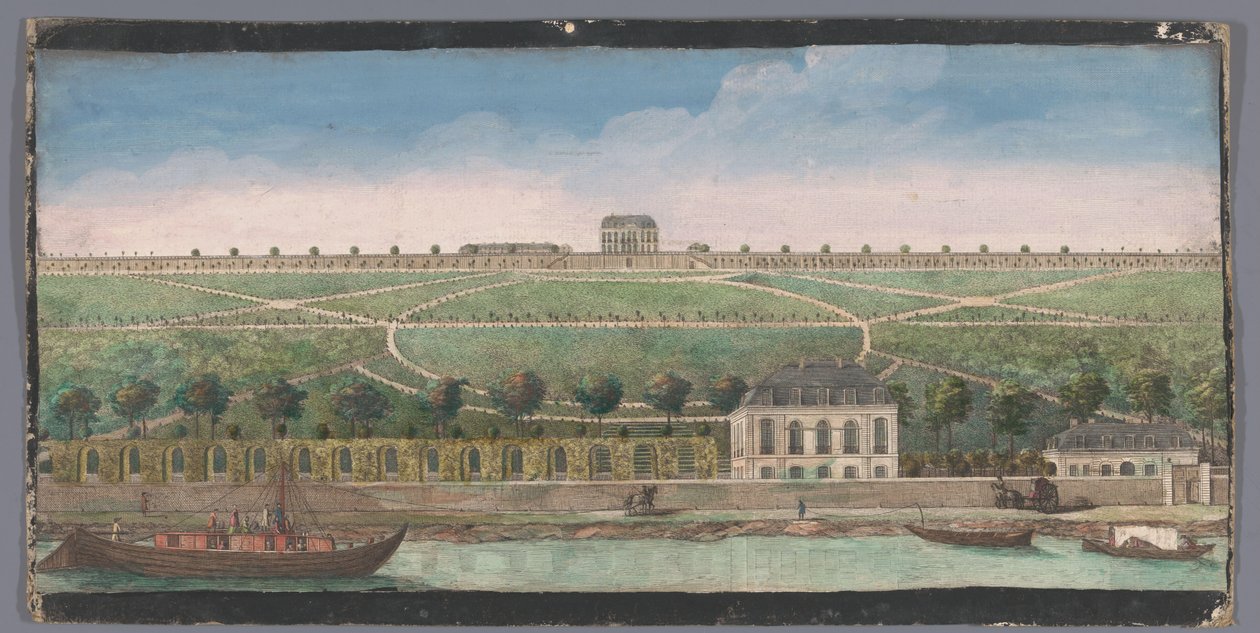 Udsigt over Chateau de Belle-Vue i Meudon Autre vüe du Chateau de Belle-Vüe (...) (titel på objektet) af Anonymous
