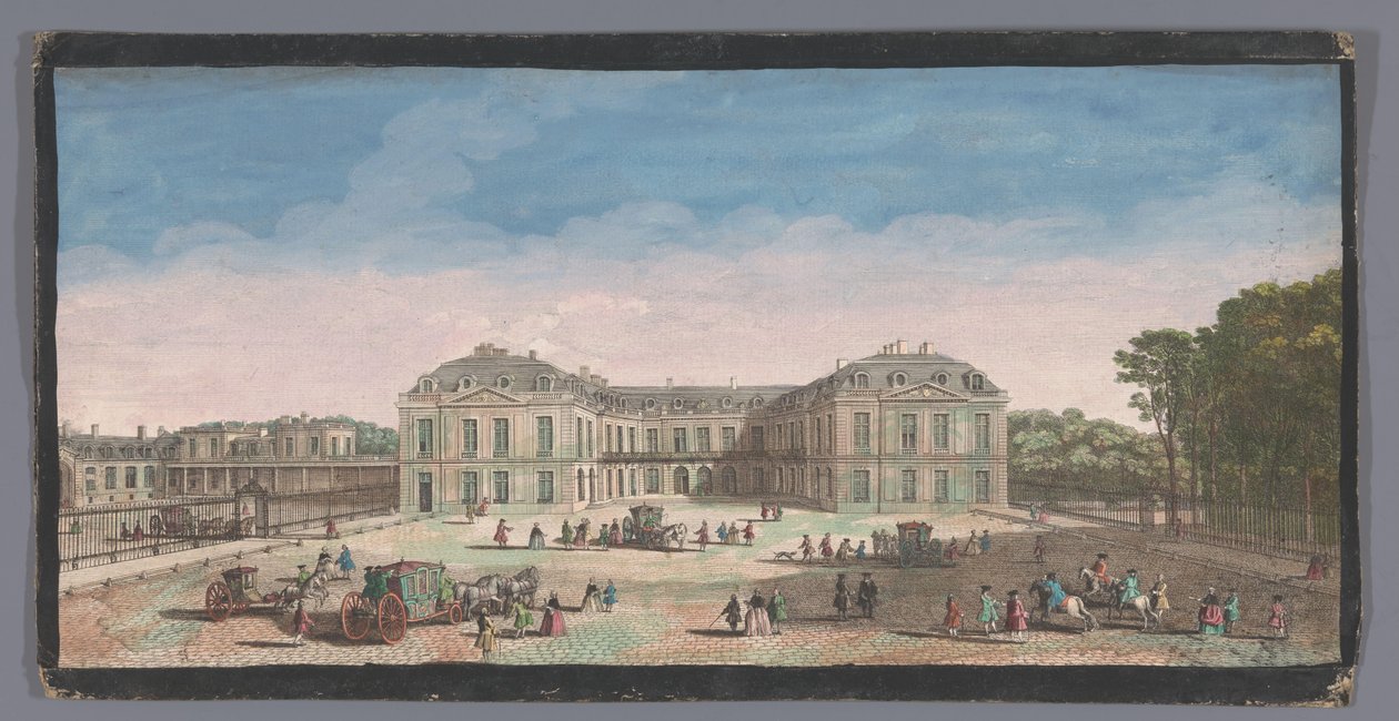 Se på Château de Choisy Udsigt over Kongehuset i Choisy fra siden af ​​gården (titel på objektet) af Anonymous