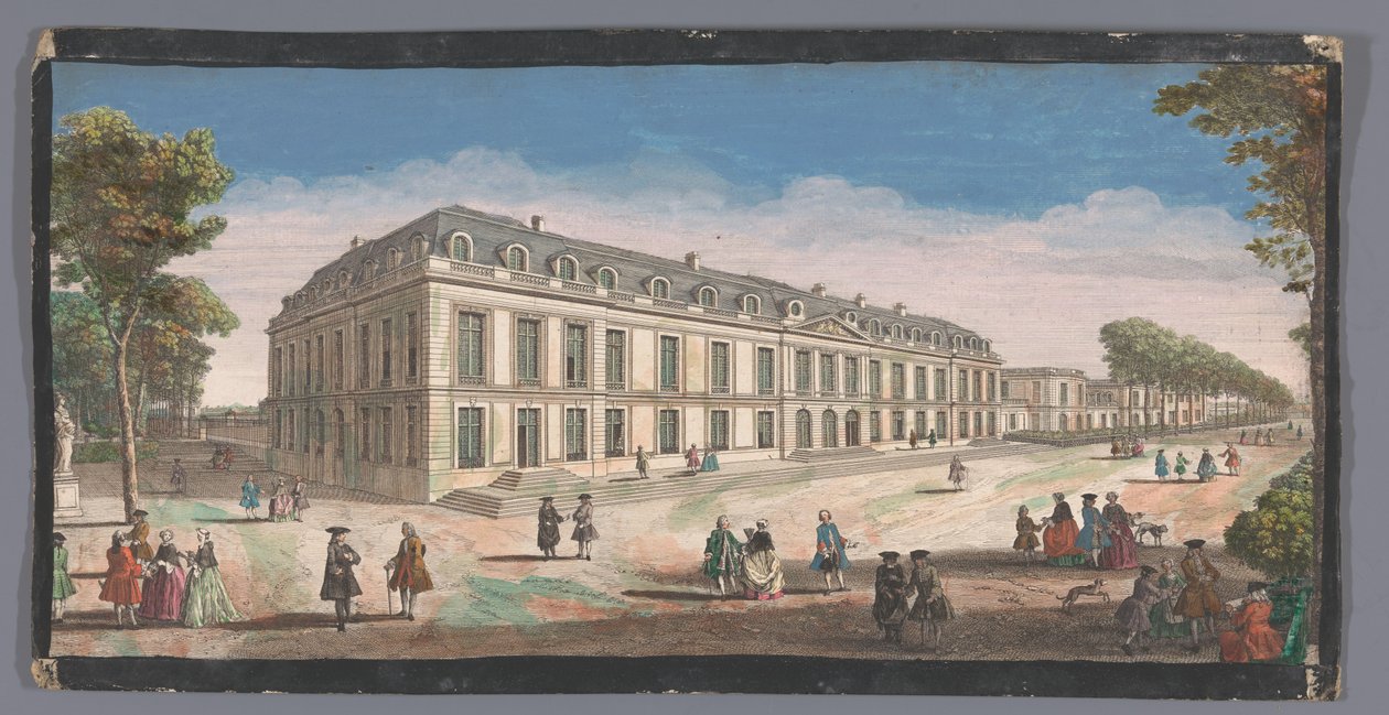 Udsigt over Château de Choisy set fra haven Vüe ​​​​de la Maison Royalle de Choisy du côté du jardin (titel på objektet) af Anonymous