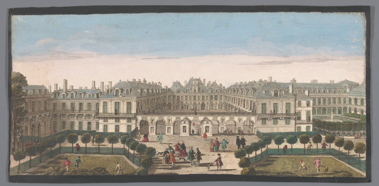 Udsigt over Palais Royal i Paris Vûë du Palais Royal (titel på objekt) af Anonymous