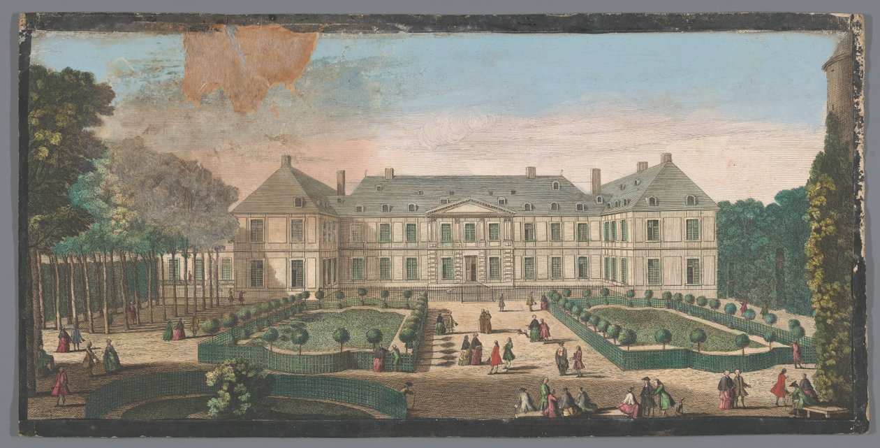 Udsigt over Palais du Temple i Paris set fra haven Autre vue du Palais du Temple du côté du jardin (titel på objektet) af Anonymous