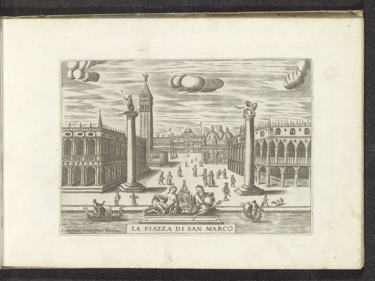Udsigt over Piazzetta i Venedig La Piazza di San Marco (titel på objekt) af Anonymous