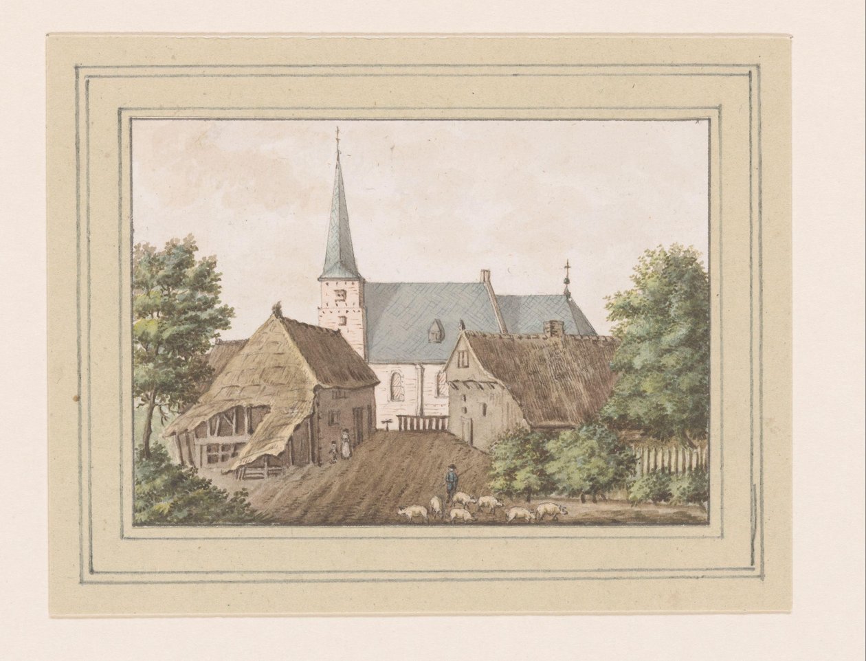 Udsigt over landsbyen Etten i Nordbrabant af Anonymous