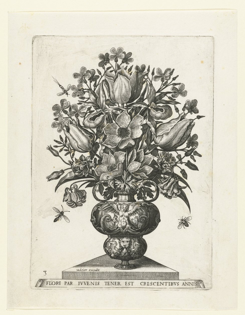 Grotesk vase med blomster Vaser med blomster (serietitel) af Anonymous