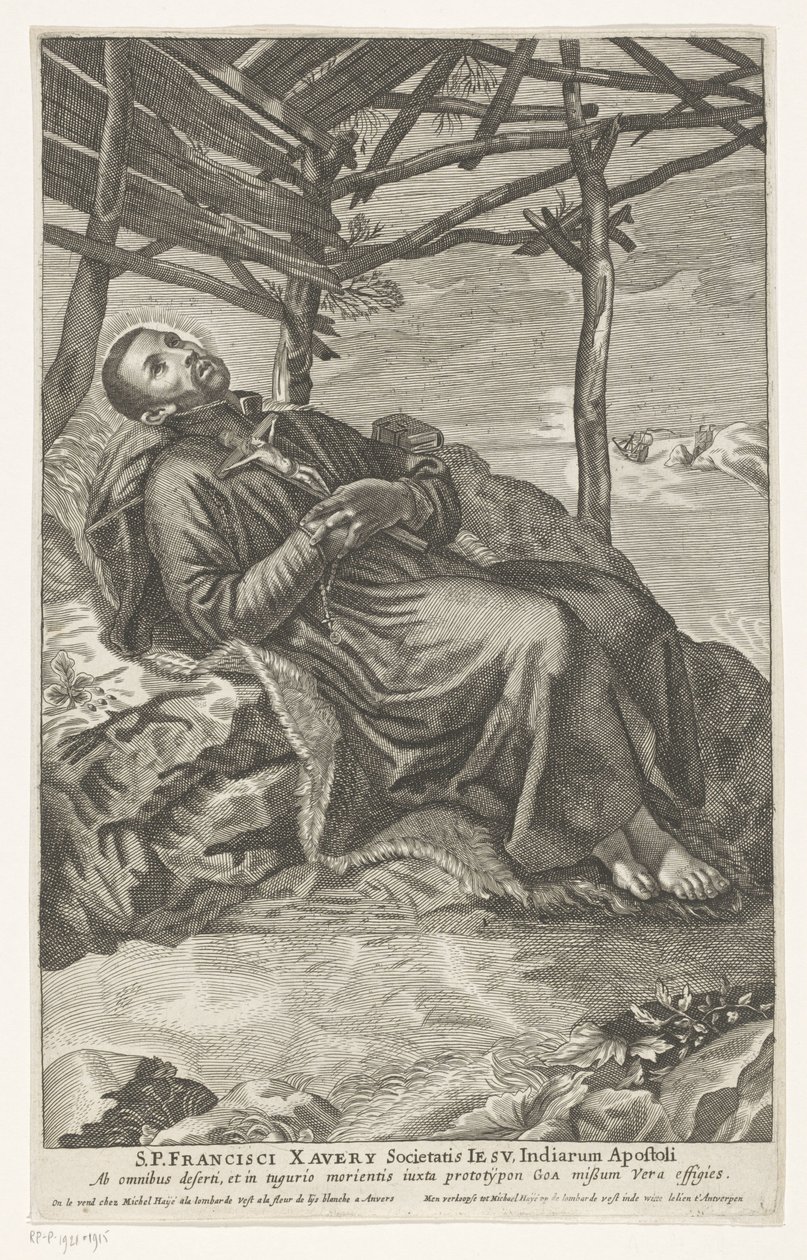 Saint Francis Xavier på sit dødsleje af Anonymous