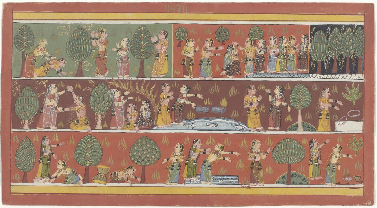 Hyrdiinder på jagt efter Krishna af Anonymous