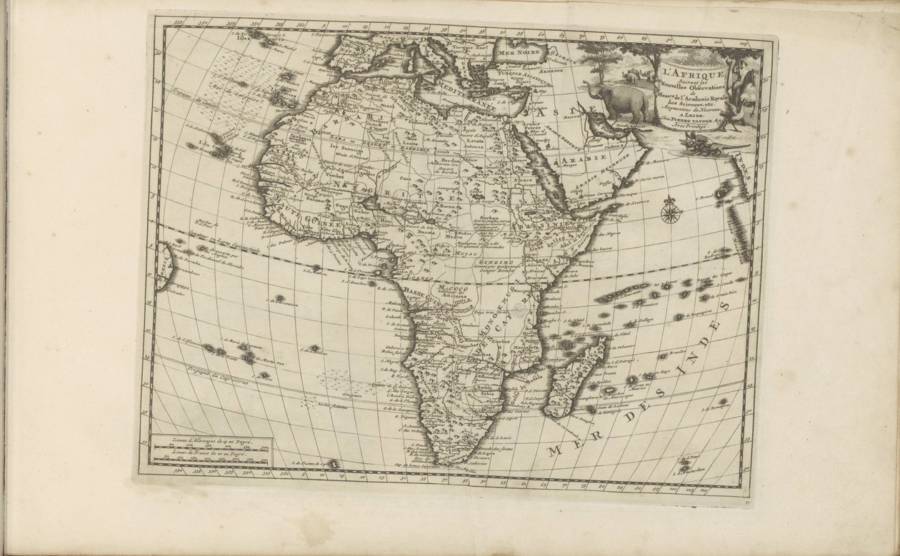 Kort af Afrika Afrika, ifølge de nye observationer af Messieurs de l