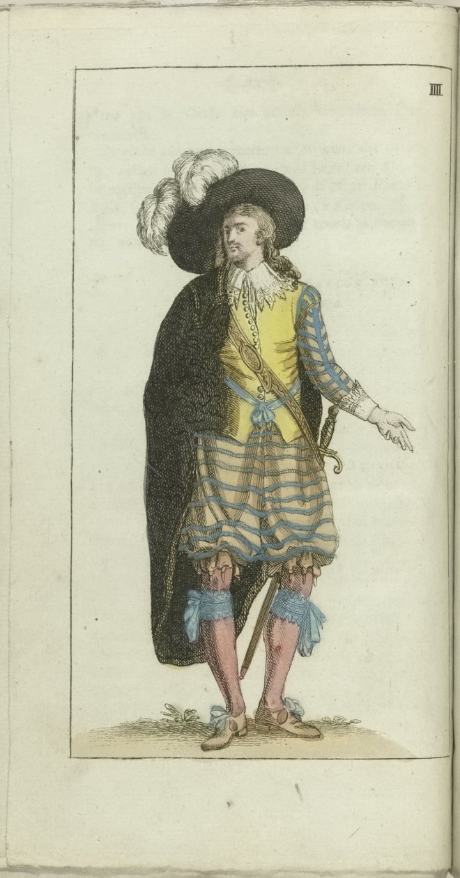 Kabinet for Mode og Smag 1791, pl. IIII: En Petit Maitre fra den tidligste halvdel af 1600 af Anonymous