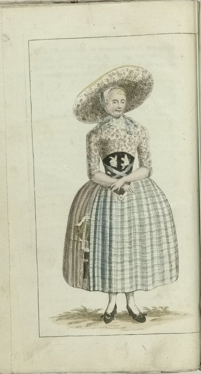 Kabinet for Mode og Smag 1791, pl. II: Den Zuidbevelandske Bondepige af Anonymous