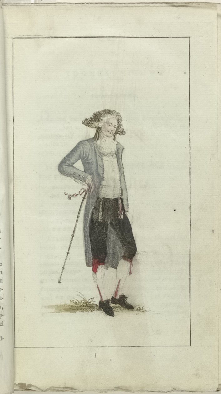 Kabinet for Mode og Smag 1791, pl. I: Petit Maitre af Anonymous