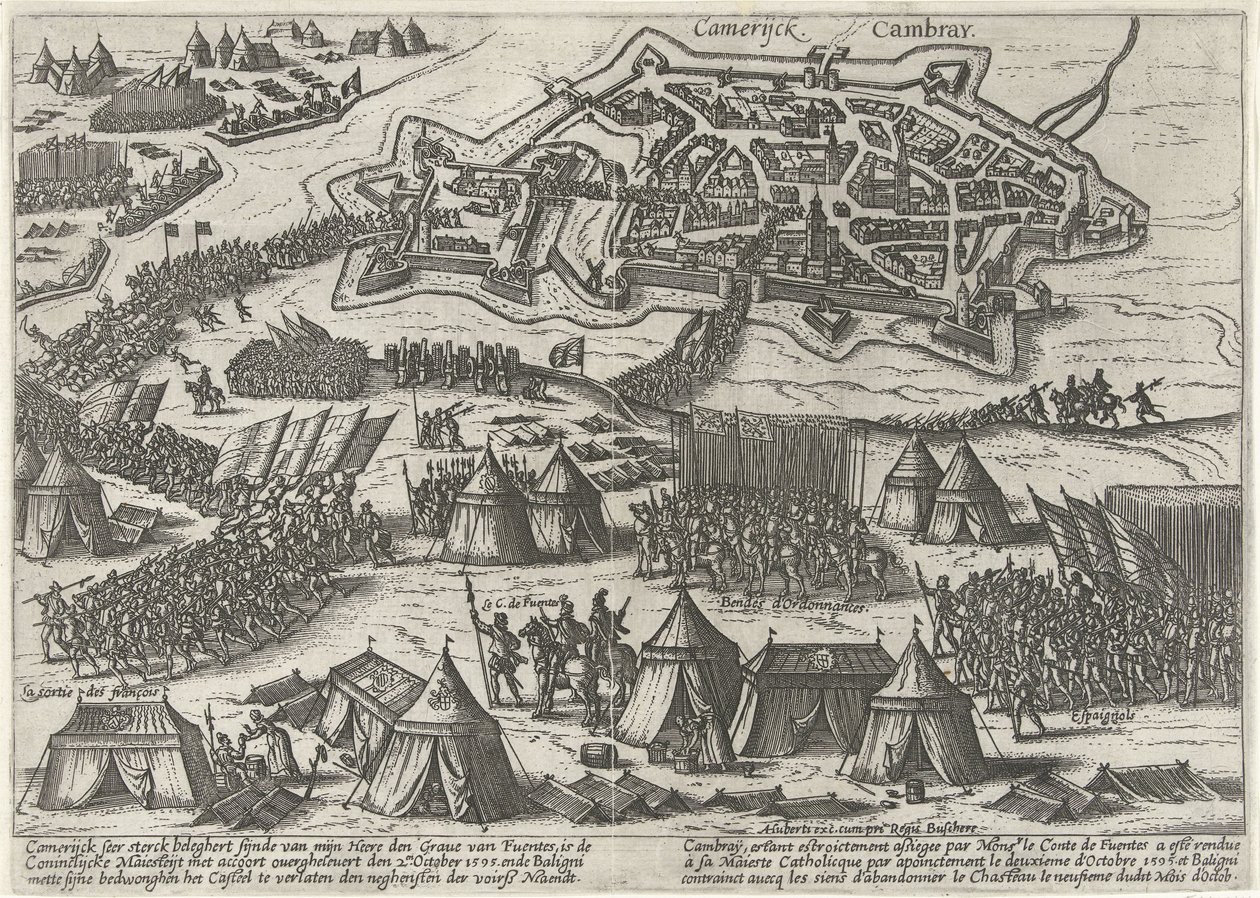 Cambrai belejret og taget af Fuentes, 1595 af Anonymous