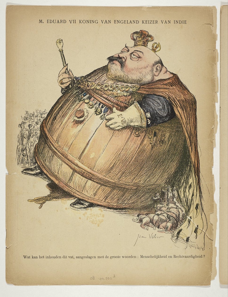 Karikatur af Edward VII (konge af Det Forenede Kongerige) M. Eduard VII, konge af England, kejser af Indien (titel på objekt) af Anonymous