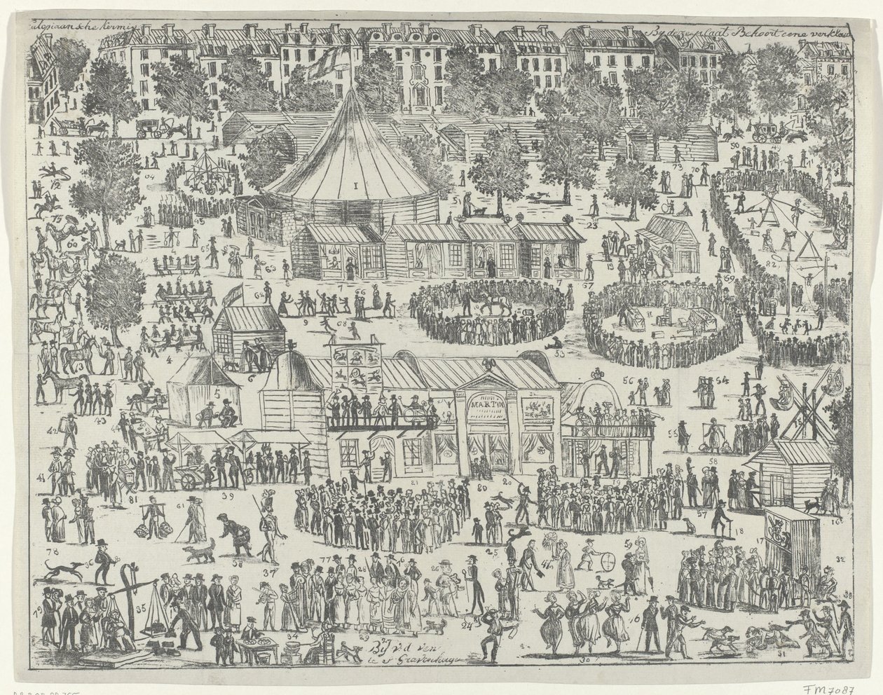 Messe på en plads i Haag, 1845 Utopian Fair (titel på objekt) af Anonymous