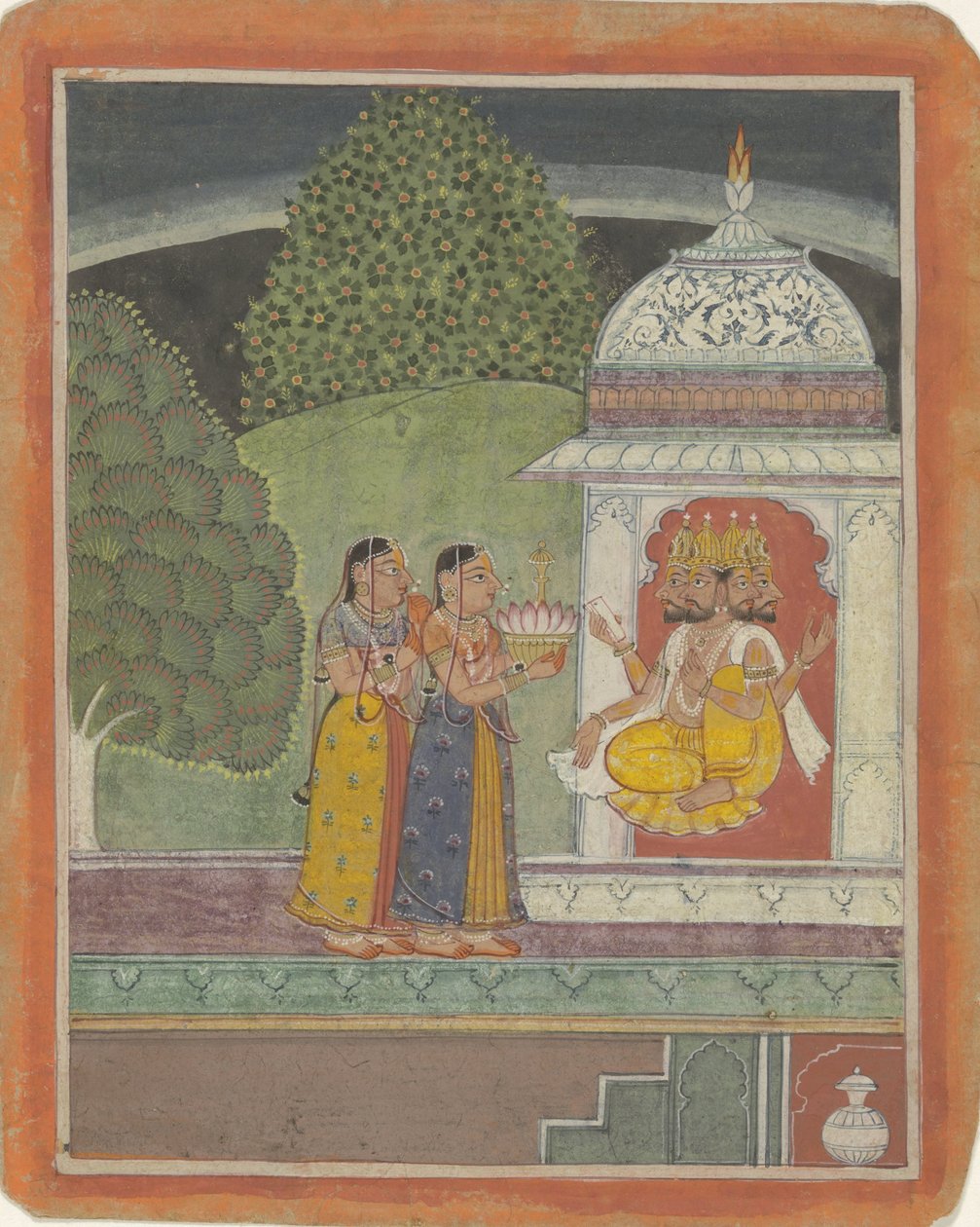 Khambavati Ragini mødte Gud Brahma af Anonymous