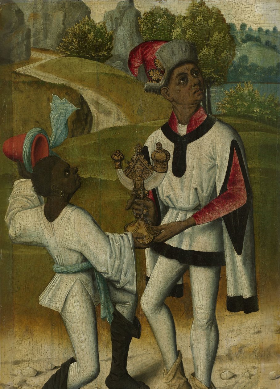 Kong Balthasar, en af de tre Magi og en Tjener, fragment fra An Adoration of the Magi af Anonymous
