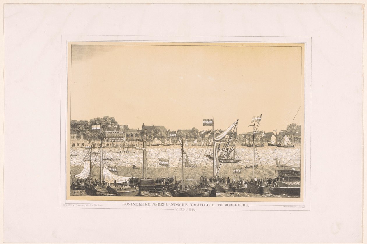 Koninklijke Nederlandsche Yachtclub i Dordrecht, 10. juni 1848 (titel på objekt) af Anonymous