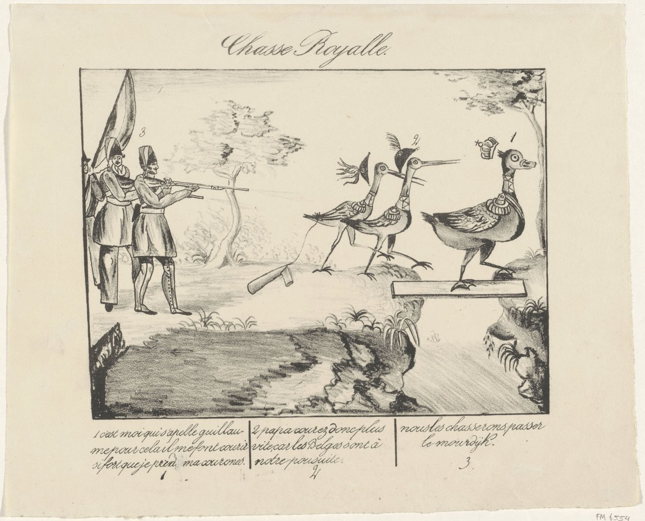 Kongelig yacht, 1830 Chasse Royalle (titel på objekt) af Anonymous