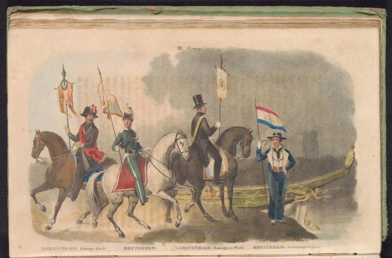 Kostumer og bannere for æresvagterne i Haag og Rotterdam, 1840-1842 III. Gruppe (titel på objekt) af Anonymous